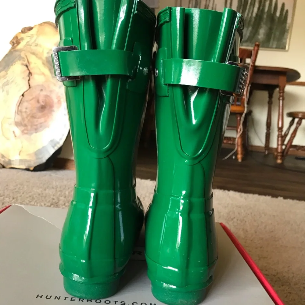 Hunter Glossy Emerald Green Short Rain Boots